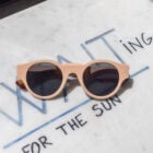 Discover MICHELLE E26, your nude bio-acetate frame with tortoiseshell temples and Carl Zeiss cat 2 lenses. Round, bold and soft.