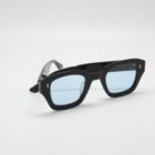 Axel E2B — Lunettes carrées noires, verres bleu clair Carl Zeiss