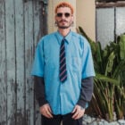 Geo E18 — Lunettes cristal sable, verres verts dégradés Carl Zeiss
