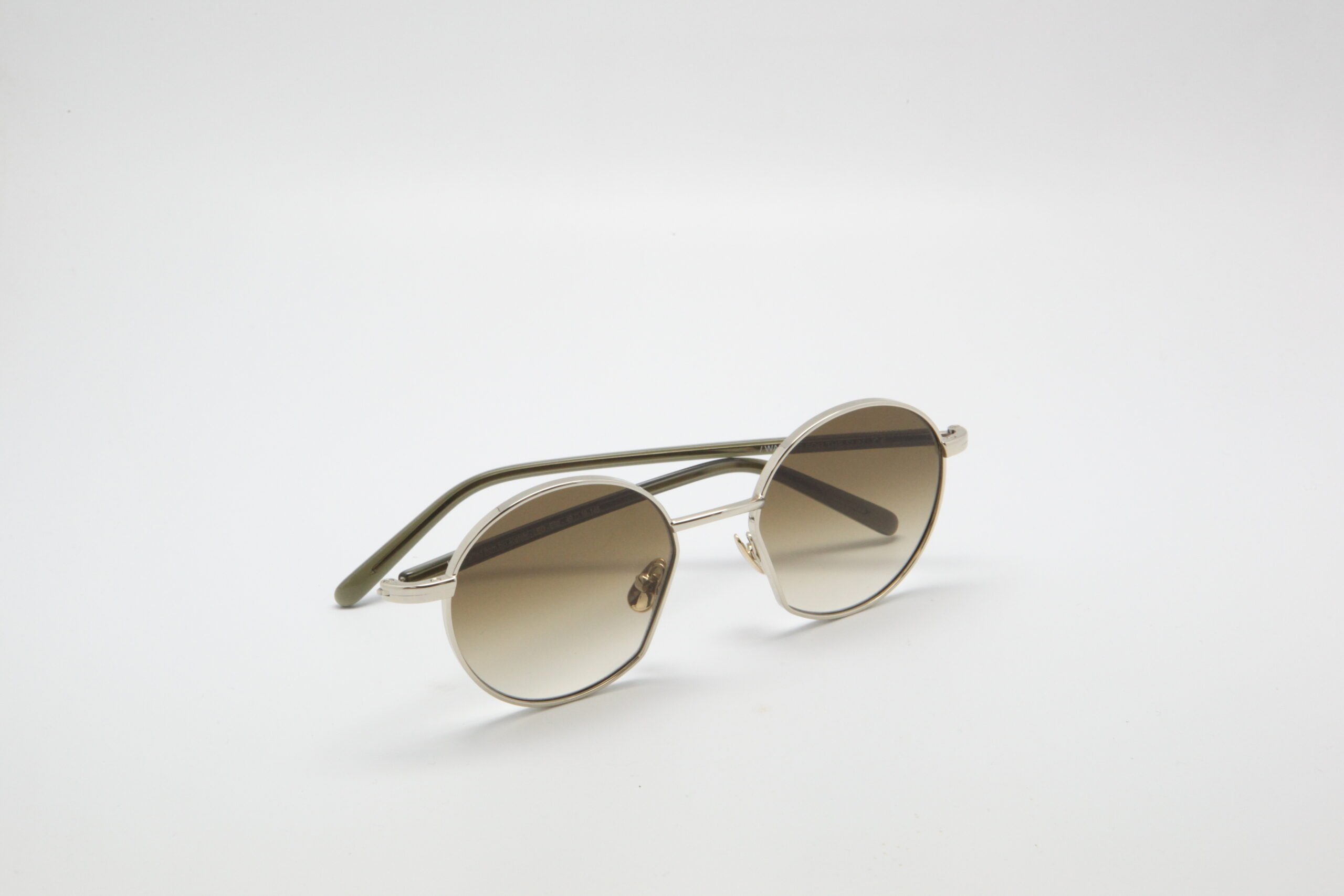 Leo E52 — Lunettes rondes or pâle, verres marron dégradé Carl Zeiss
