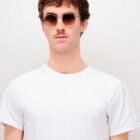 Rebecca E81 - Recycled steel glasses, brown gradient lenses Carl Zeiss