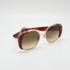 Sara E81 - Gold tortoiseshell blond glasses, gradient brown Carl Zeiss lenses