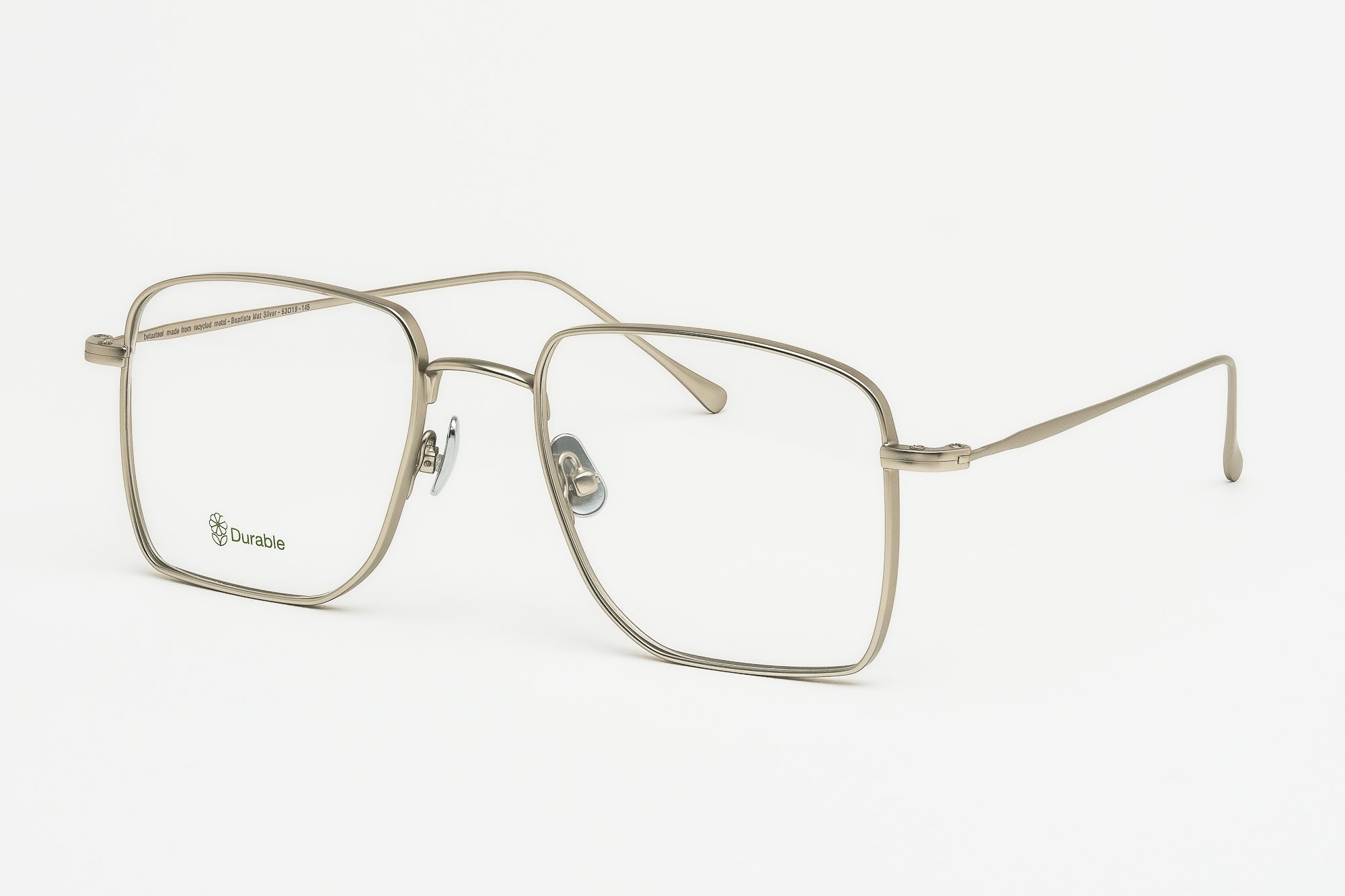 Baptiste Mat Silver — Monture optique en métal recyclé, design minimaliste