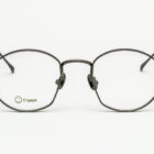 Marion Mat Gun — Monture optique fine en métal Betasteel mat. Sobriété et précision.